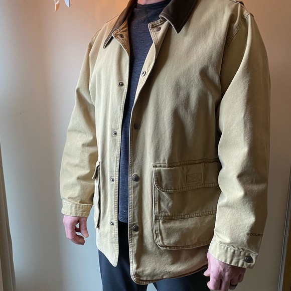 Woolrich Other - WOOLRICH Vintage leather-collar barn coat, Dark Wheat